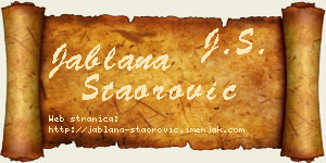 Jablana Staorović vizit kartica